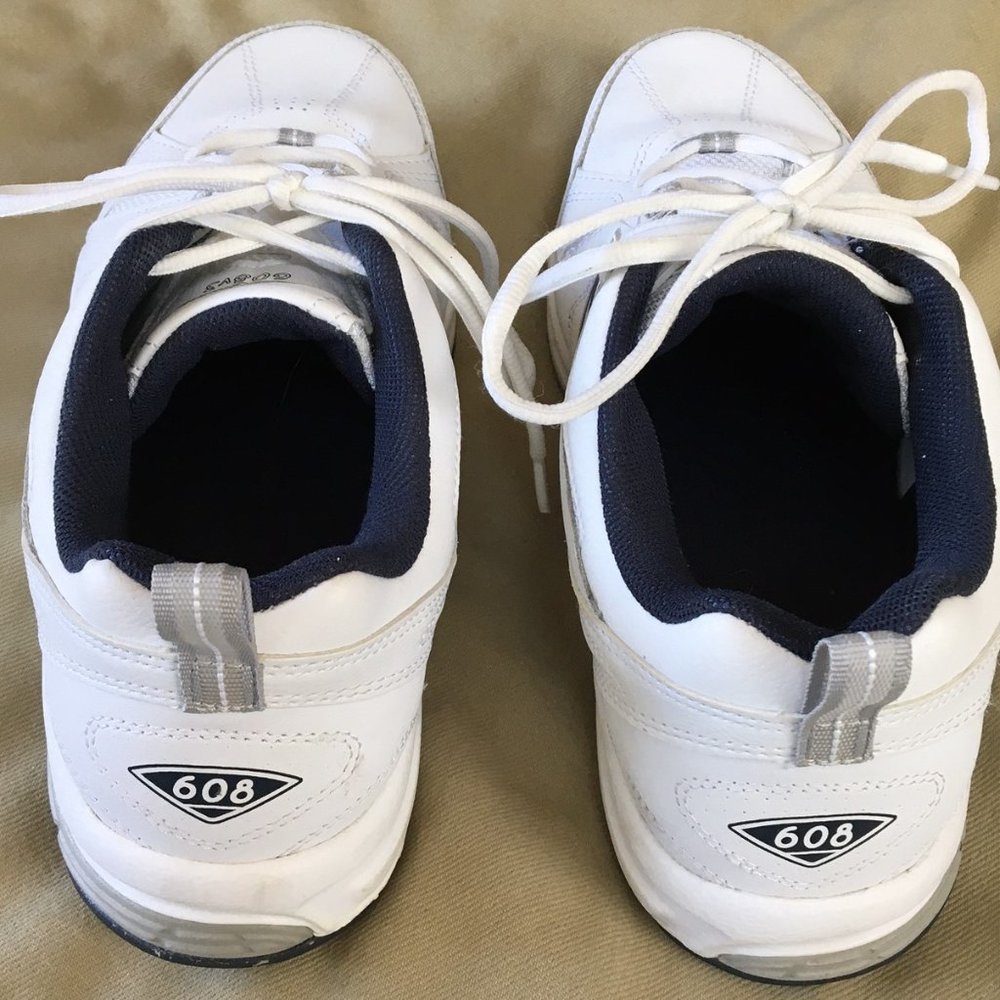 New Balance White Navy Athletic Sneakers - Picture 3 of 9